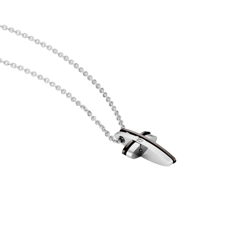 Collier Ruya Acier Bicolore Oxyde De Zirconium - Colliers avec pierres Homme | Marc Orian