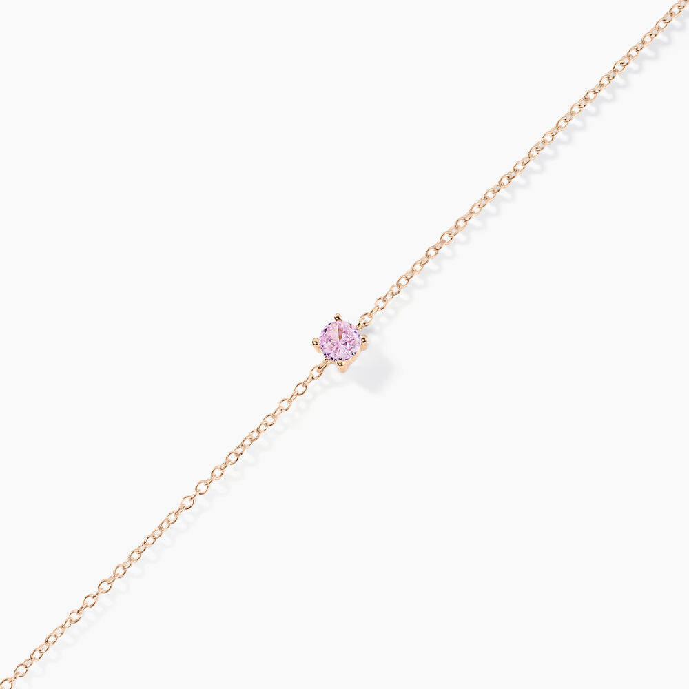 Bracelet Lylwen Argent Rose Oxyde De Zirconium - Bracelets chaînes Femme | Marc Orian