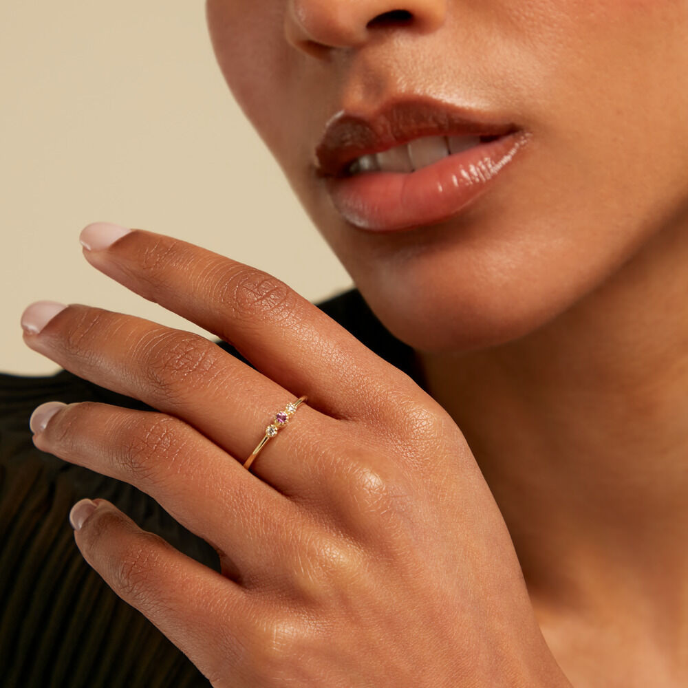 Bague Poem Argent Jaune Rhodolite Oxyde De Zirconium - Bijoux fantaisie Femme | Marc Orian