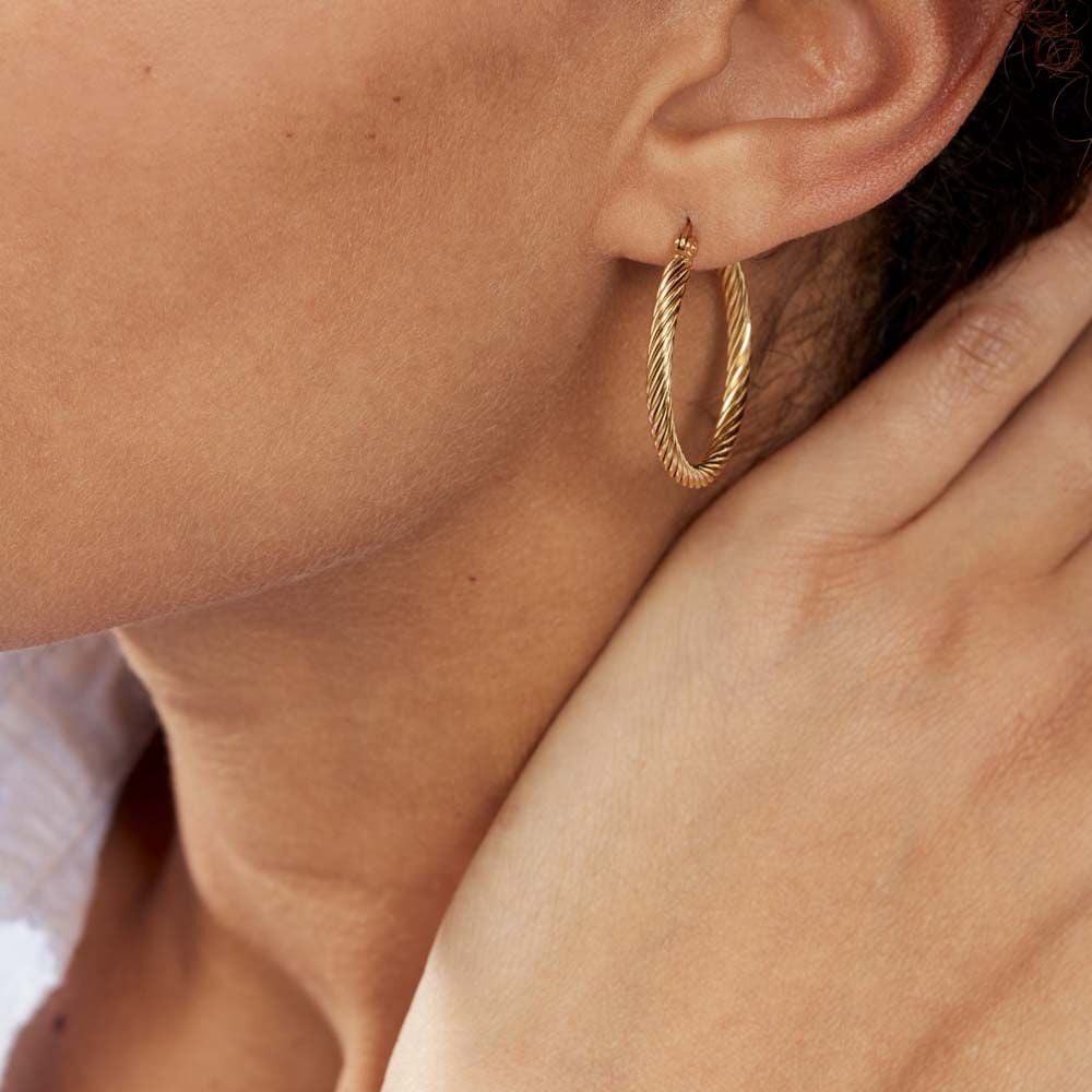 Créoles Acier Doré Pascau - Créoles Femme | Marc Orian