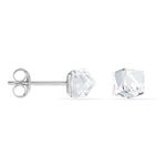 Boucles D'oreilles Puces Bridie Argent Blanc Pierre De Synthese - Puces Femme | Marc Orian