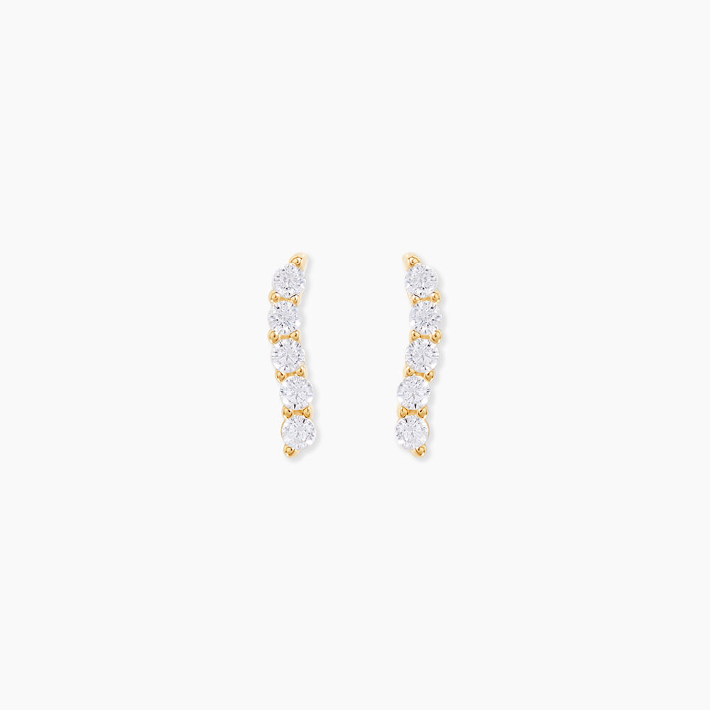 Boucles D'oreilles Pendantes Dahina Or Jaune Oxyde De Zirconium - Pendantes Femme | Marc Orian