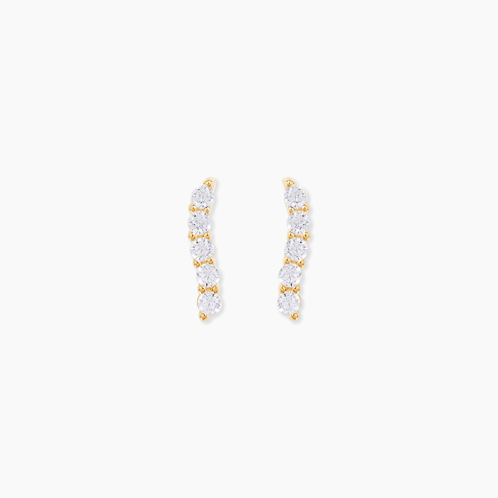 Boucles D'oreilles Pendantes Dahina Or Jaune Oxyde De Zirconium - Pendantes Femme | Marc Orian