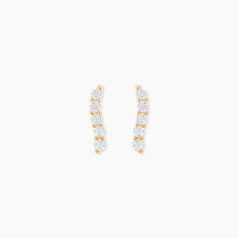 Boucles D'oreilles Pendantes Dahina Or Jaune Oxyde De Zirconium - Pendantes Femme | Marc Orian