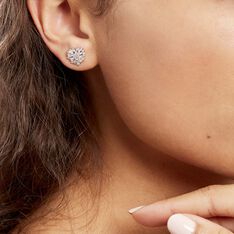 Boucles D'oreilles Puces Argent Lubin Oxydes De Zirconium - Clous d'oreilles Femme | Marc Orian