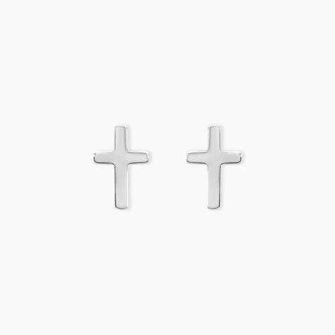 Boucles D'oreilles Puces Ashana Argent Blanc - Puces Femme | Marc Orian