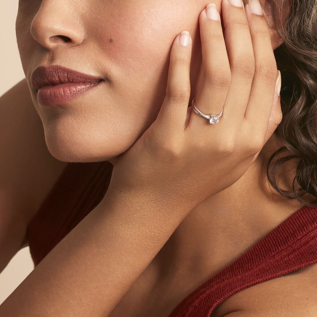 Bague Dana Or Blanc Oxyde De Zirconium - Bagues Solitaire Femme | Marc Orian