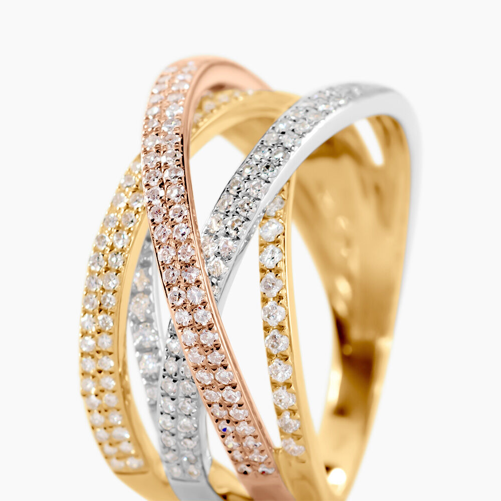 Bague Melani Or Tricolore Diamant - Bagues pierres pr&eacute;cieuses Femme | Marc Orian