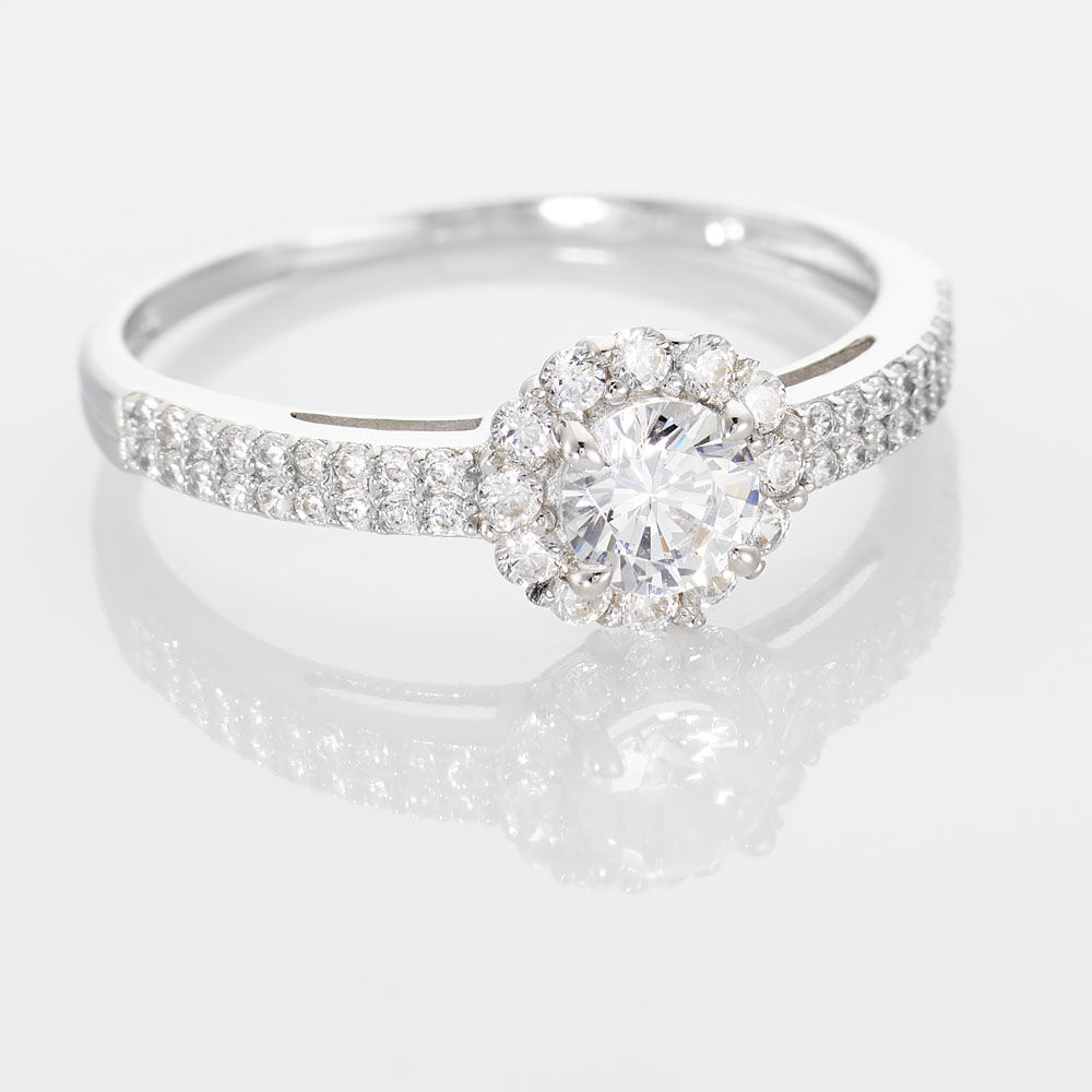 Bague Solitaire Fathima Or Blanc Oxyde De Zirconium - Solitaires Femme | Marc Orian