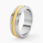 Bague John Acier Bicolore Plaque Or Jaune - Bijoux personnalis&eacute;s Homme | Marc Orian