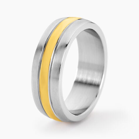 Bague John Acier Bicolore Plaque Or Jaune - Bijoux personnalis&eacute;s Homme | Marc Orian