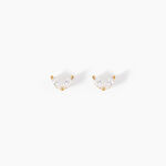 Boucles D'Oreilles Puces Solvej Or Jaune Oxyde De Zirconium - Puces Femme | Marc Orian