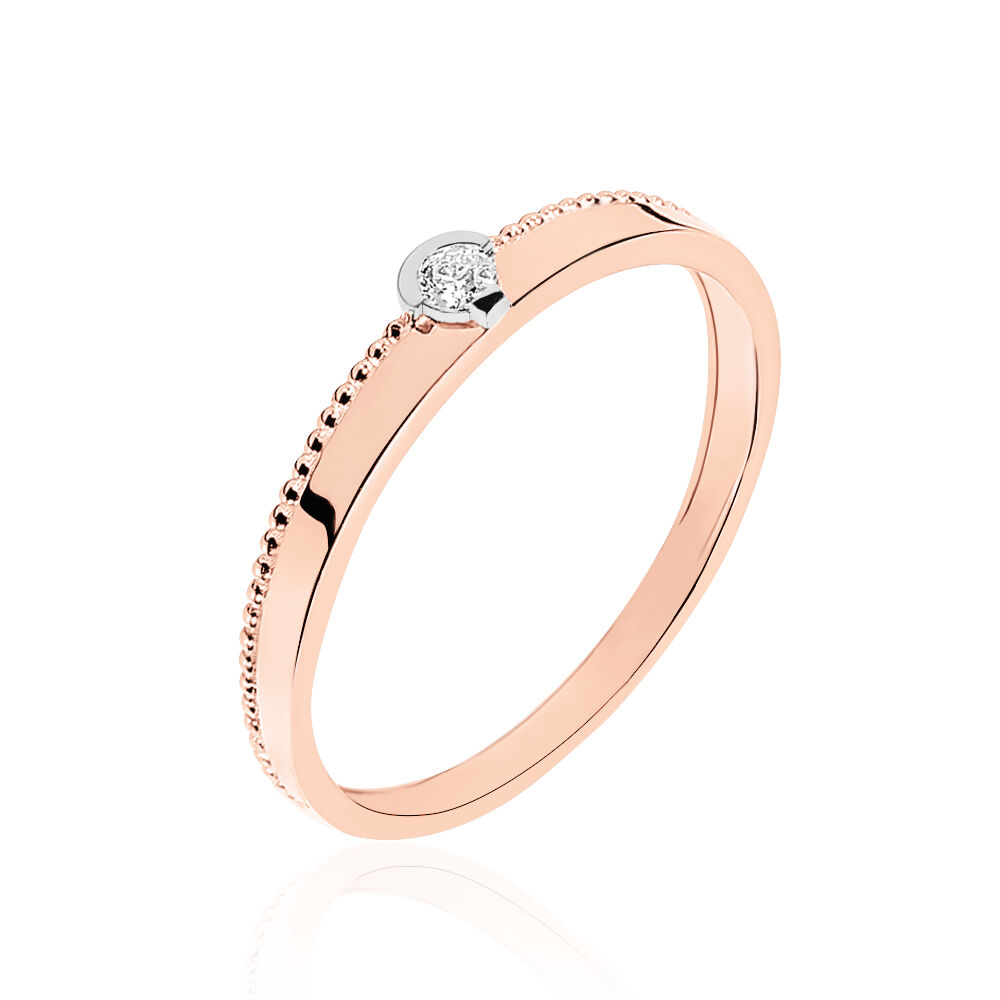 Bague Lou Or Rose Diamant - Solitaires Femme | Marc Orian