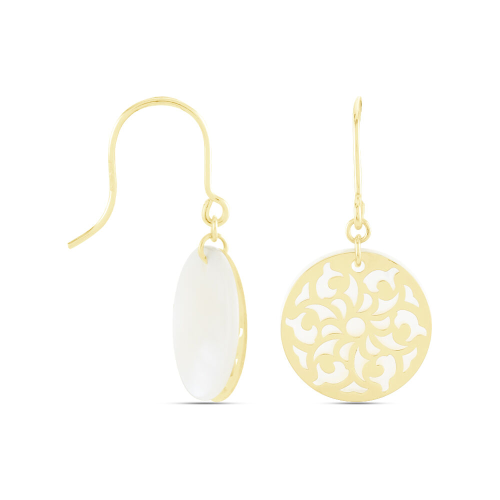 Boucles D'oreilles Pendantes Or Jaune Solie Nacre - Pendantes Femme | Marc Orian