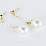 Boucles D'oreilles Pendantes Valera Or Jaune Perle De Culture - Boucles d'oreilles mariage Femme | Marc Orian