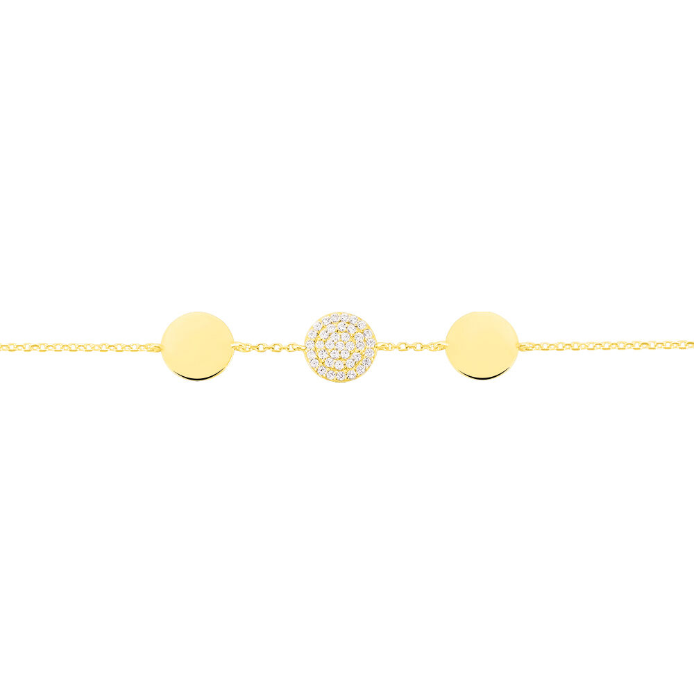 Bracelet Rosette Or Jaune Oxyde De Zirconium - Bracelets Médailles Femme | Marc Orian