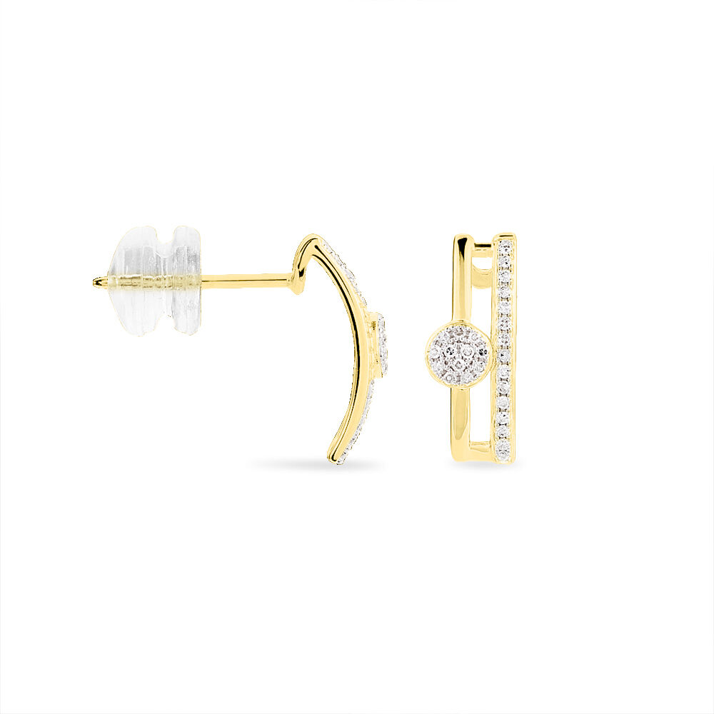 Boucles D'oreilles Puces Maellys Or Jaune Diamant - Pendantes Femme | Marc Orian