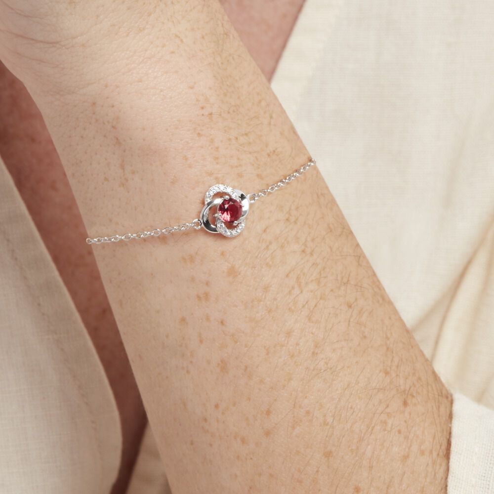 Bracelet Argent Blanc Clover Verre Oxydes De Zirconium - Bracelets chaînes Femme | Marc Orian