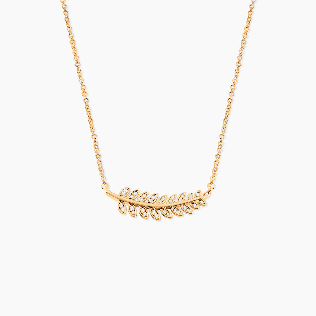 Collier Luz Plaqu&eacute; Or Jaune Oxyde De Zirconium - Colliers avec pierres Femme | Marc Orian