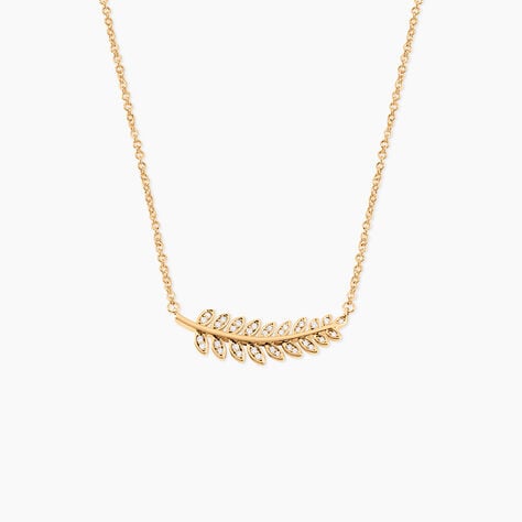 Collier Luz Plaqu&eacute; Or Jaune Oxyde De Zirconium - Colliers avec pierres Femme | Marc Orian