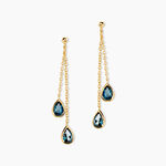 Boucles D'Oreilles Pendantes Carlyn Argent Dor&eacute; A L'Or 750/1000 Topaze - Pendantes Femme | Marc Orian