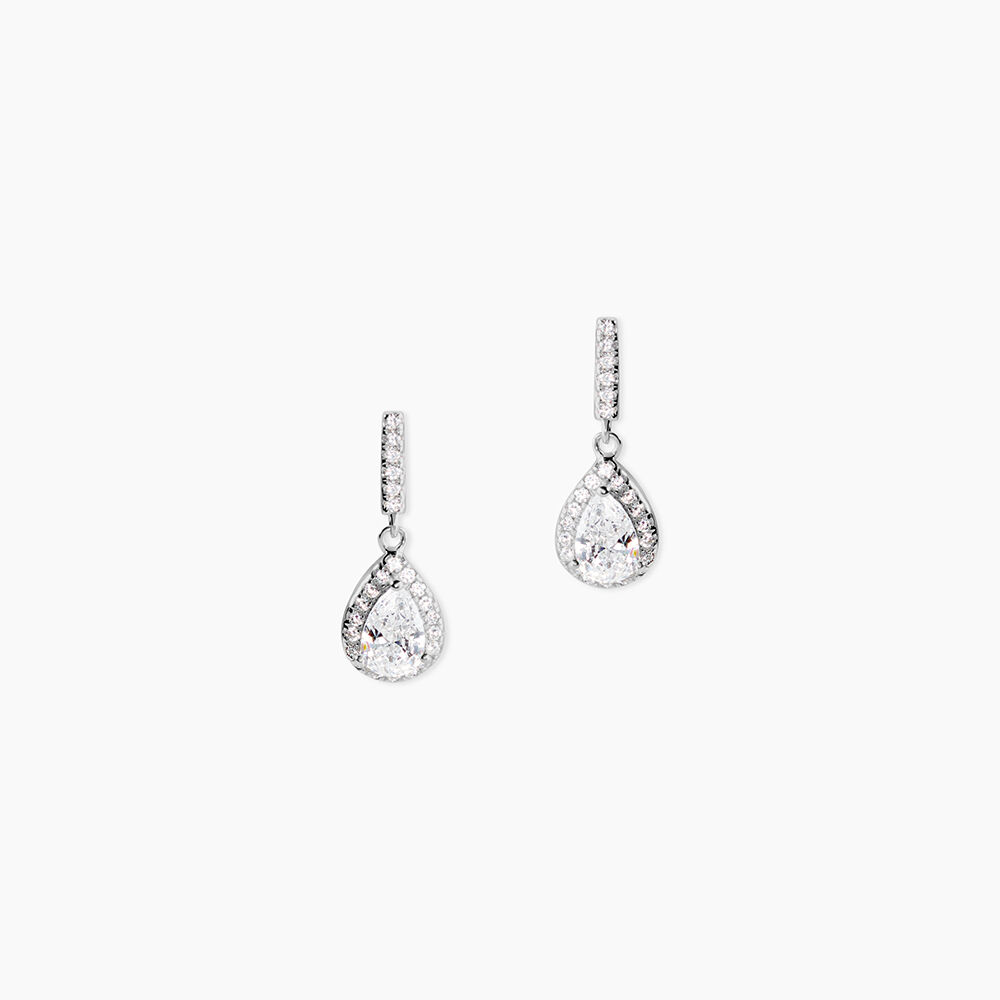 Boucles D'oreilles Pendantes Briony Argent Blanc Oxyde De Zirconium - Pendantes Femme | Marc Orian
