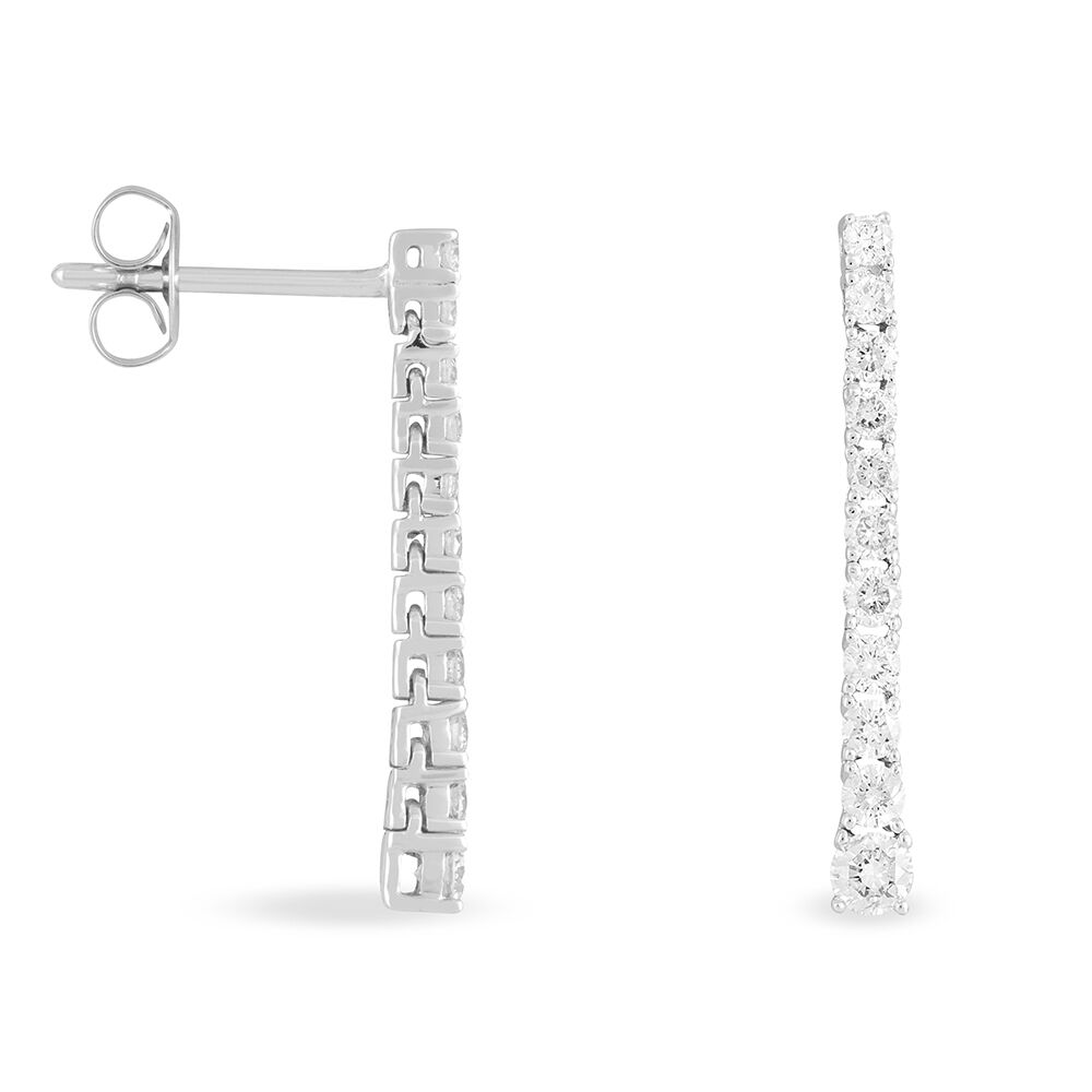 Boucles D'oreilles Puces Riviera Or Blanc Diamant -  Femme | Marc Orian