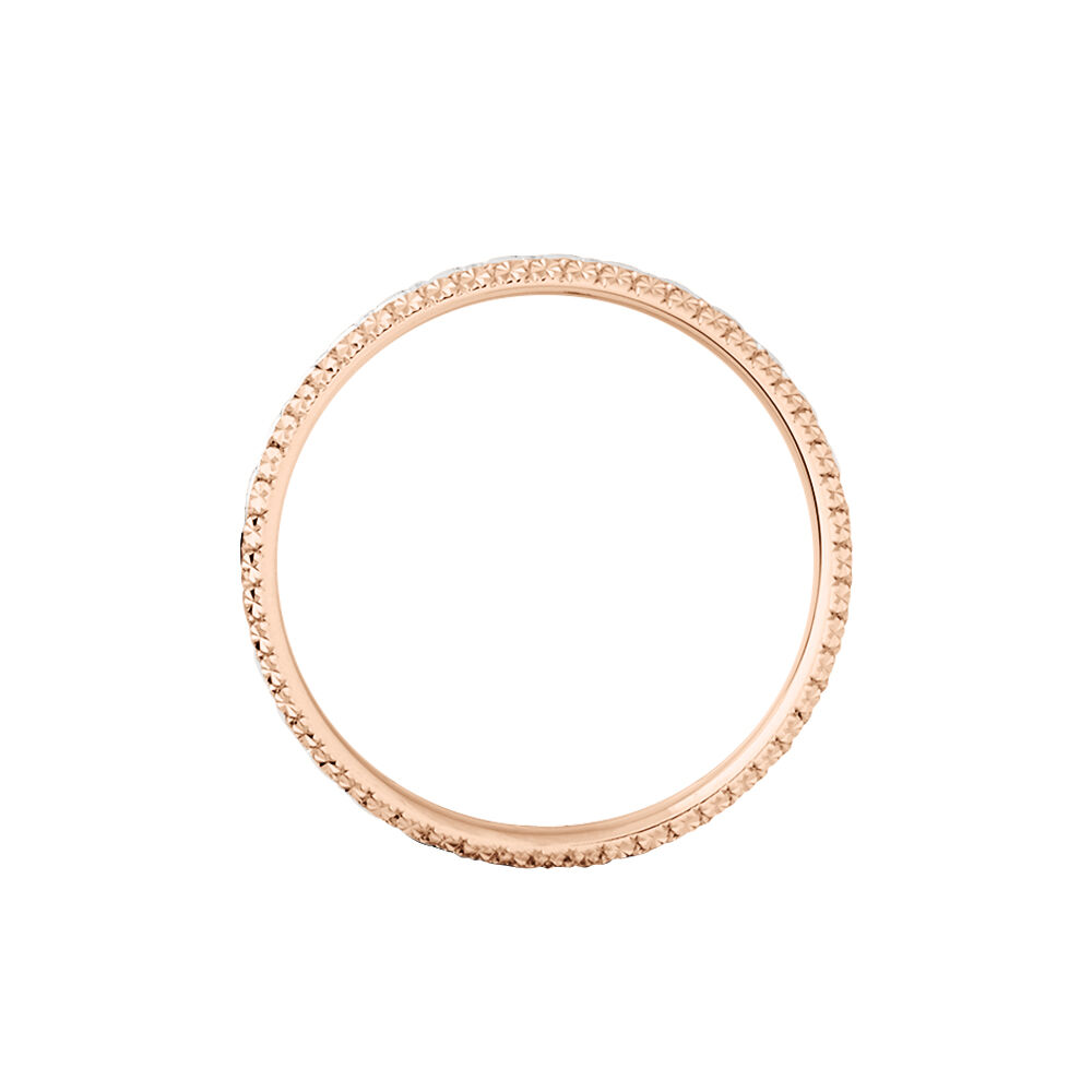 Alliance Multi Facettes Diamantee Demi Jonc Classique Or Bicolore - Alliances duo Unisex | Marc Orian