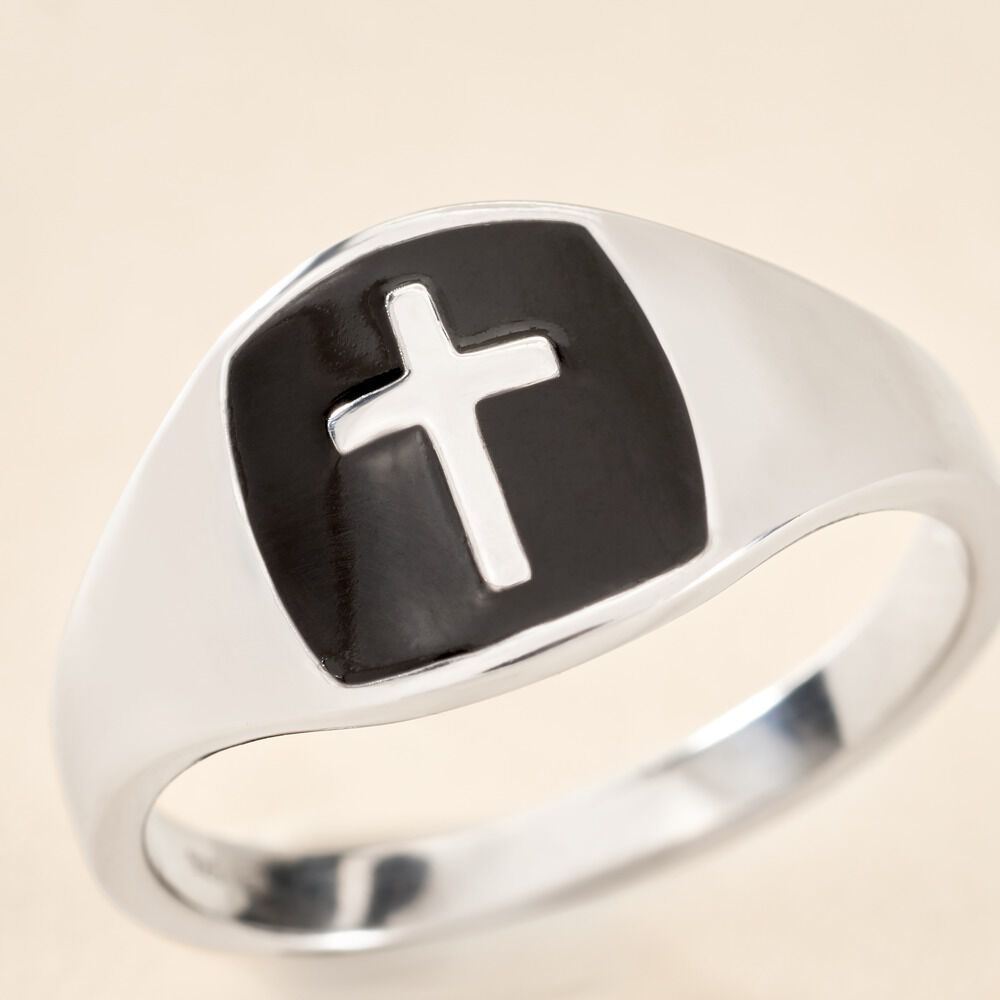 Bague Romaji Argent Blanc - Bagues grosses Homme | Marc Orian