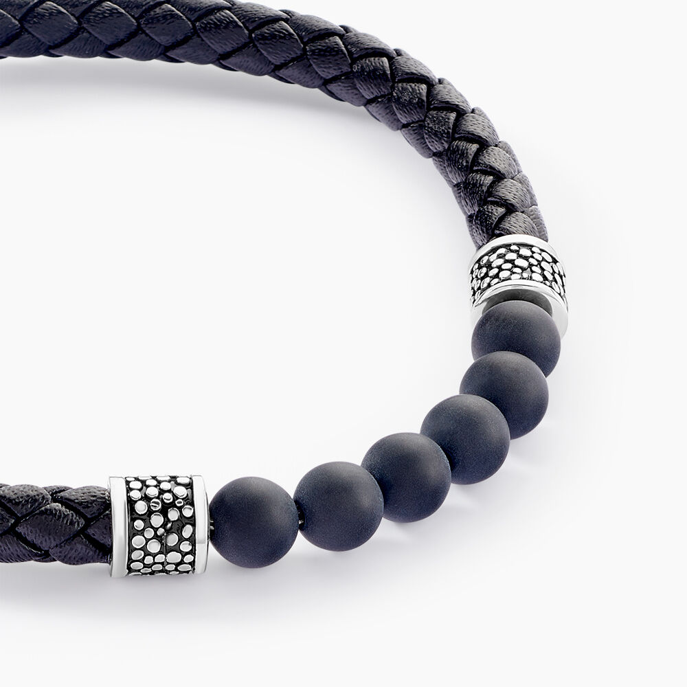 Bracelet Genaelleae Acier Blanc Agate - Bracelets cha&icirc;nes Homme | Marc Orian