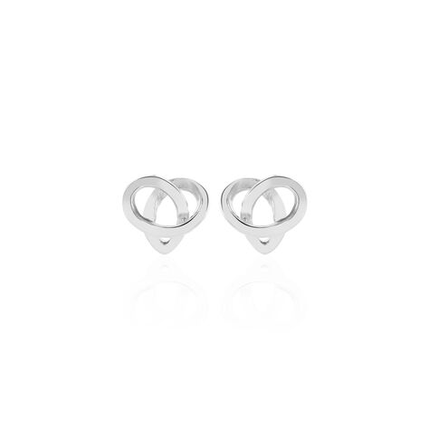 Boucles D'oreilles Puces Shainy Argent Blanc - Puces Femme | Marc Orian