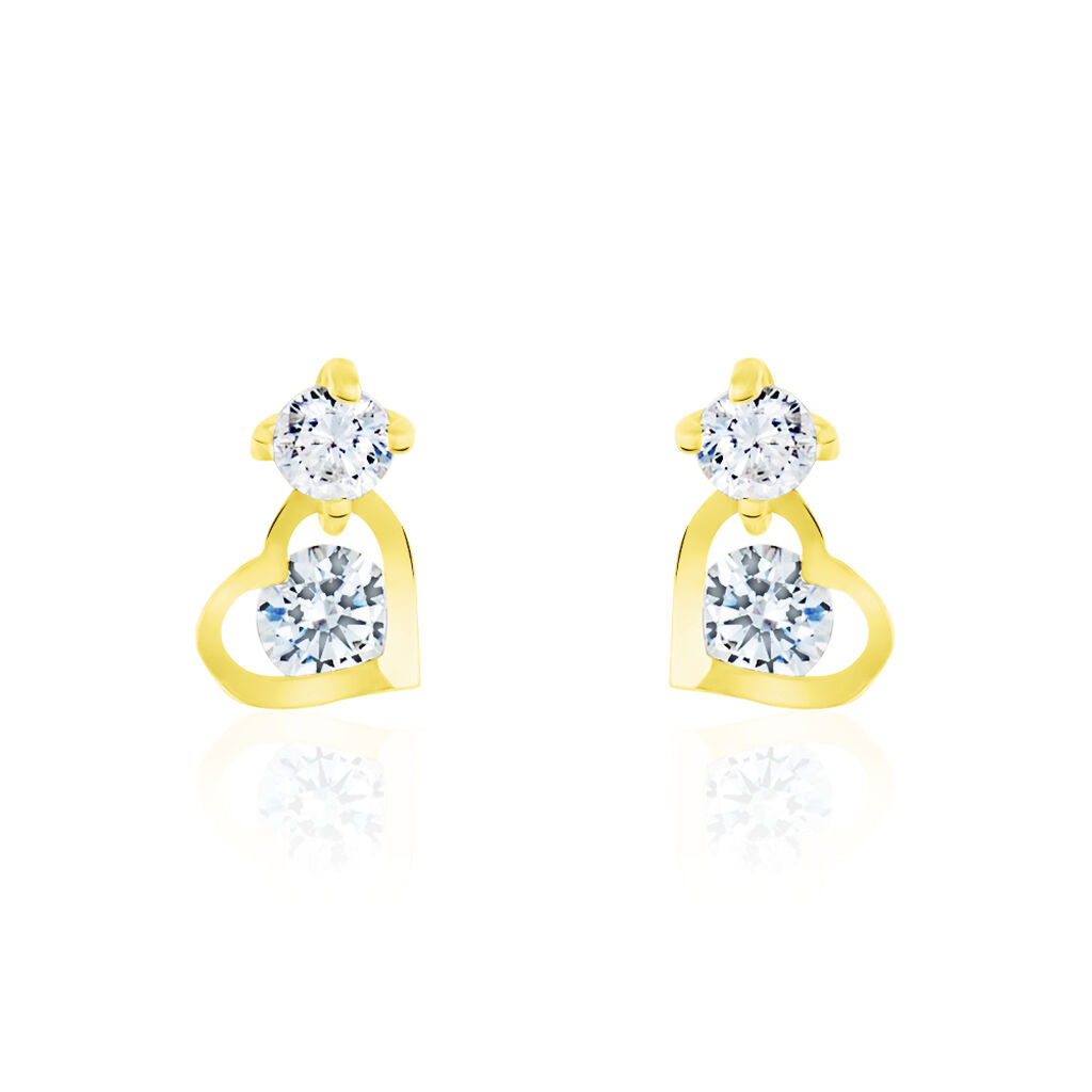 Boucles D'oreilles Pendantes Ludyvine Or Jaune Oxyde De Zirconium - Pendantes Femme | Marc Orian