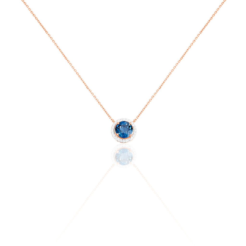 Collier Maeva Or Rose Topaze Et Oxyde De Zirconium - Colliers avec pierres Femme | Marc Orian