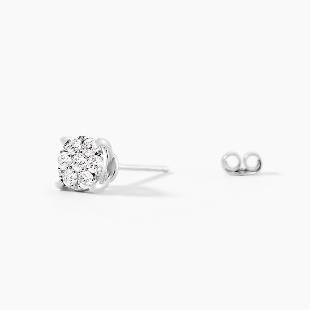 Boucles D'oreilles Puces Charlene Or Blanc Diamant Synthetique - Puces Femme | Marc Orian
