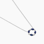 Collier Arlina Or Blanc Saphir Et Diamant - Colliers avec pierres Femme | Marc Orian
