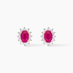 Boucles D'oreilles Or Jaune Rubis Diamants - Boucles d'oreilles mariage Femme | Marc Orian