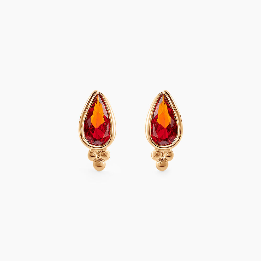 Boucles D'oreilles Puces Marika Plaqué Or Doré Pierre D'imitation - Puces Femme | Marc Orian