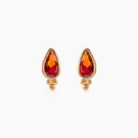 Boucles D'oreilles Puces Marika Plaqué Or Doré Pierre D'imitation