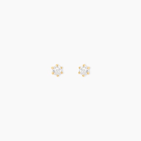 Boucles D'oreilles Puces Aconit Or Jaune Oxyde - Puces Femme | Marc Orian