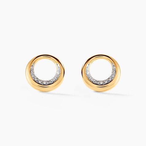 Boucles D'oreilles Puces Batoul Or Jaune Diamant - Puces Femme | Marc Orian
