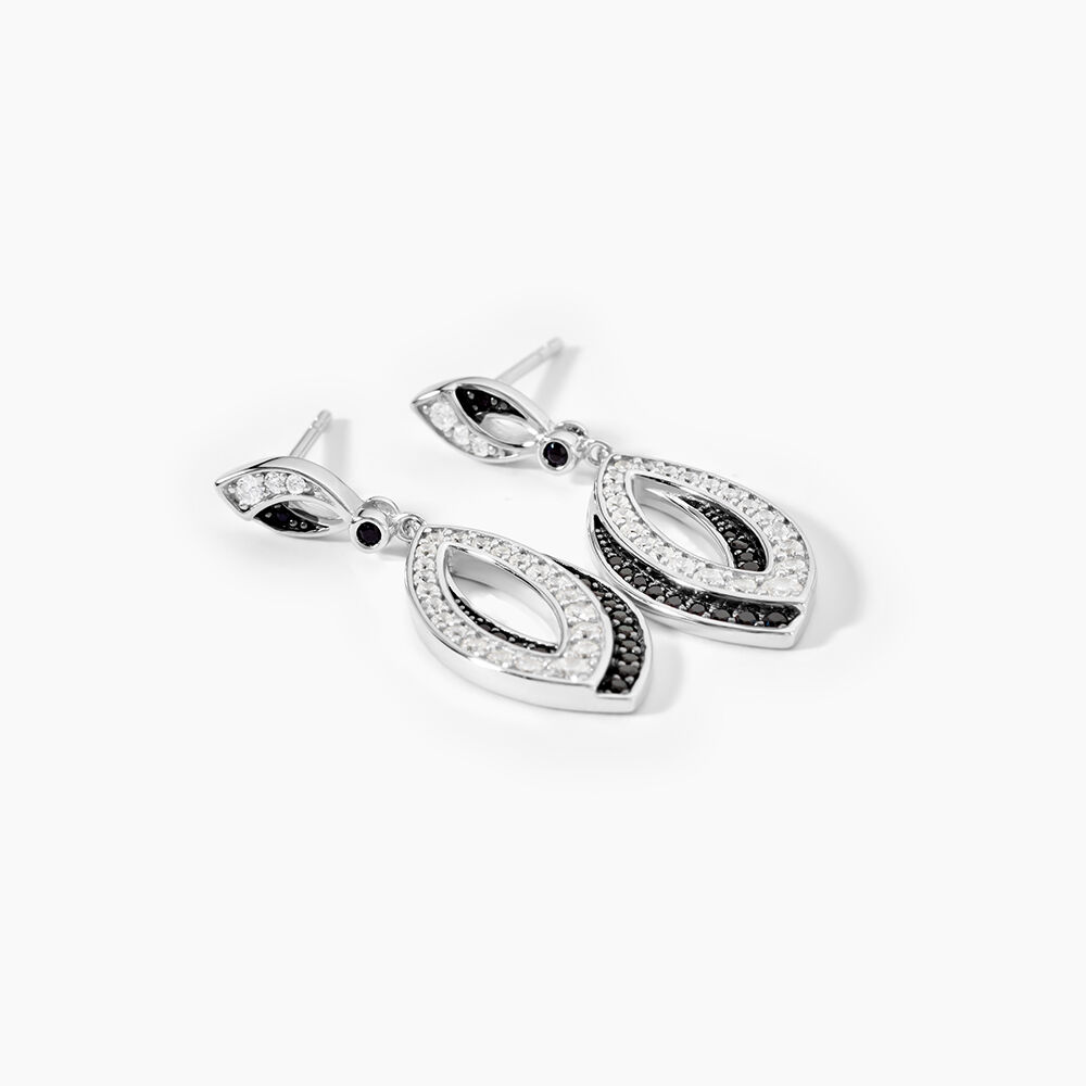 Boucles D'oreilles Pendantes Liv Argent Blanc Oxyde De Zirconium - Pendantes Femme | Marc Orian