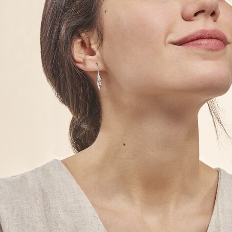 Boucles D'oreilles Pendantes Audrey Or Blanc Diamant - Boucles d'oreilles Pendantes Femme | Marc Orian