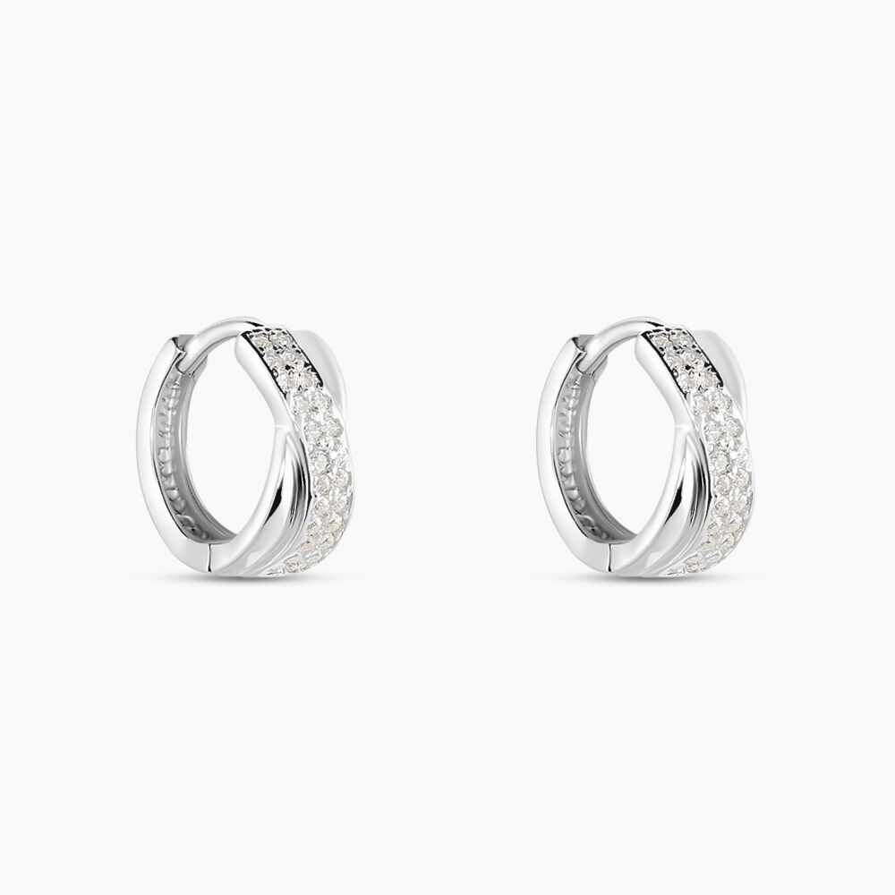 Créoles Farag Argent Blanc Oxyde De Zirconium - Créoles Femme | Marc Orian