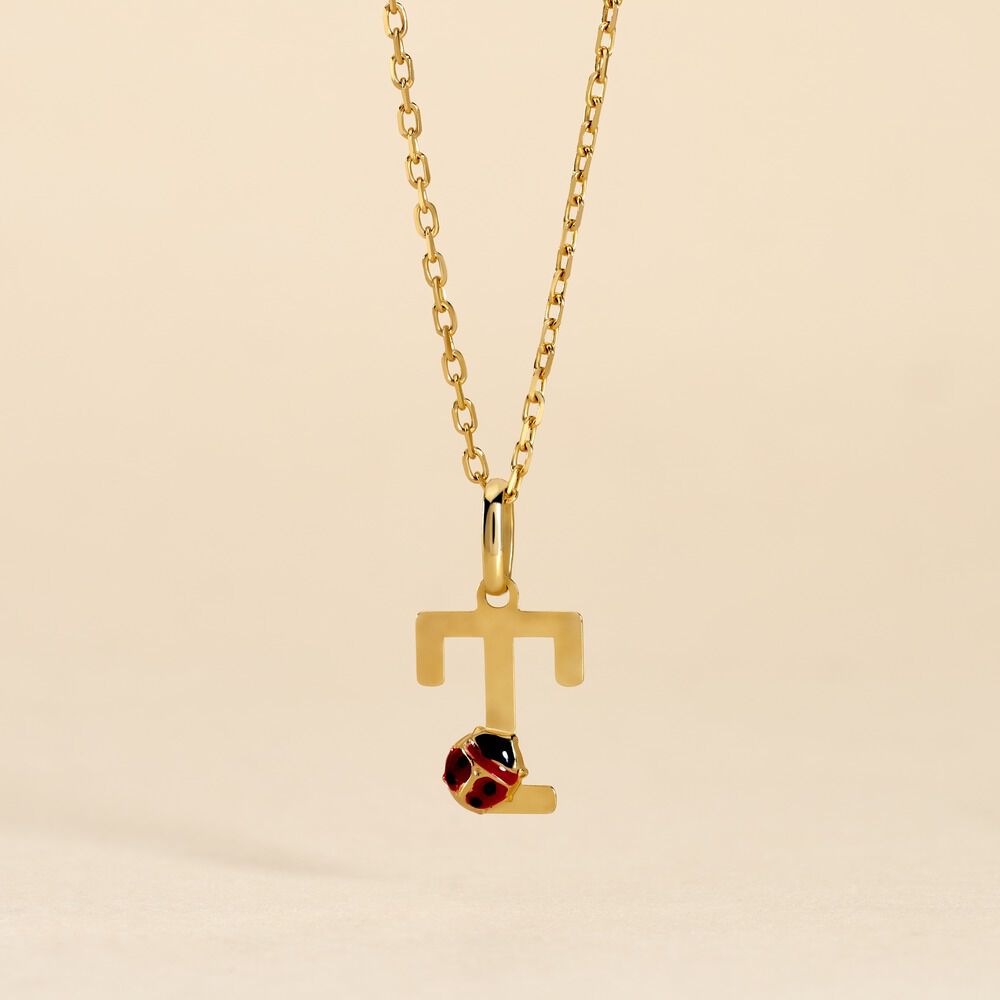 Pendentif Helidie Coccinelle Lettre Or Jaune - Pendentifs Enfant | Marc Orian
