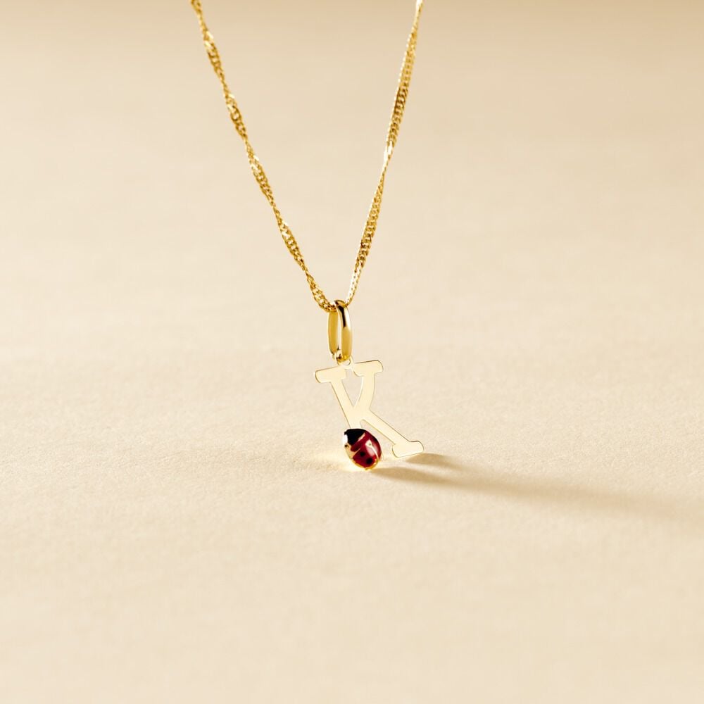 Pendentif Helidie Coccinelle Lettre Or Jaune - Pendentifs Enfant | Marc Orian