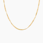 Collier Imanie Maille Singapour Argent Dor&eacute; A L'Or 750/1000 - Colliers ete Femme | Marc Orian