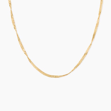 Collier Imanie Maille Singapour Argent Dor&eacute; A L'Or 750/1000 - Colliers ete Femme | Marc Orian