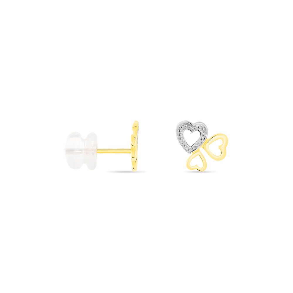 Boucles D'oreilles Puces Anne-maudae Triple Coeurs Or Bicolore - Puces Femme | Marc Orian