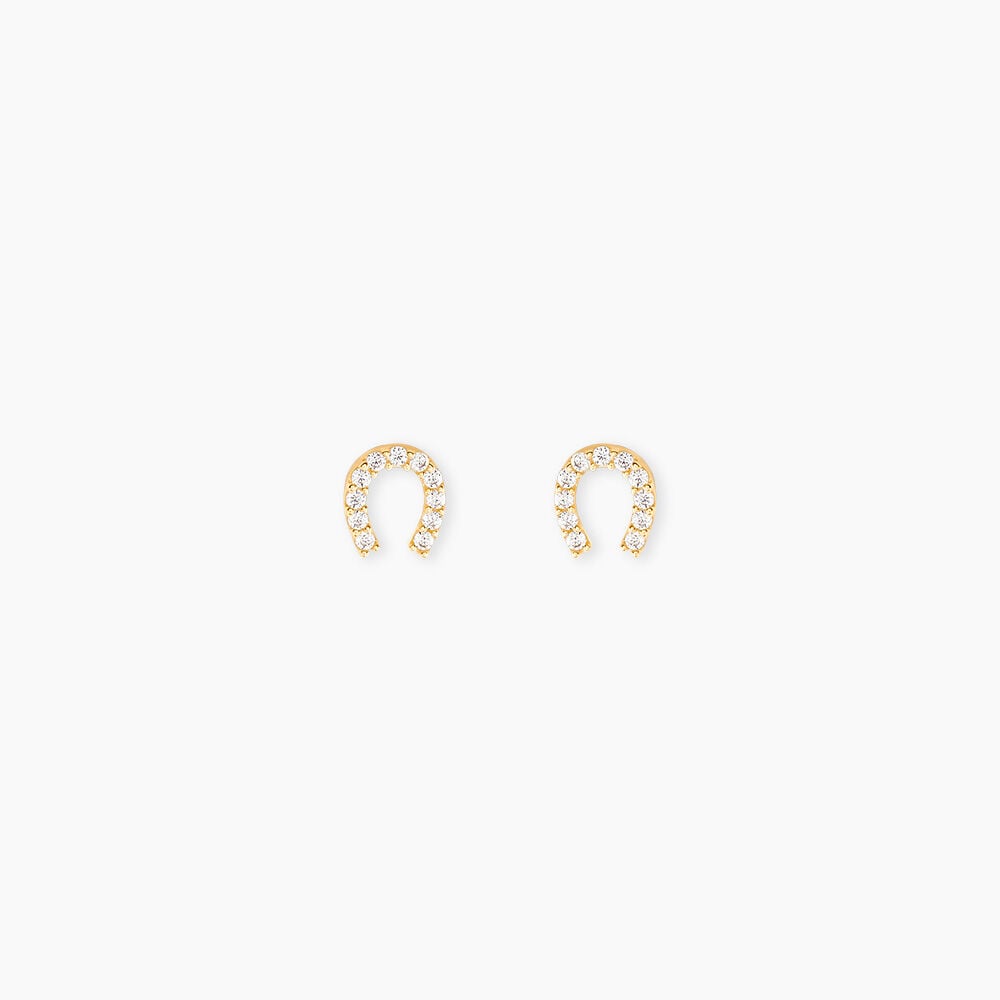 Boucles D'Oreilles Puces Bartholomaus Or Jaune Oxyde De Zirconium - Puces Femme | Marc Orian
