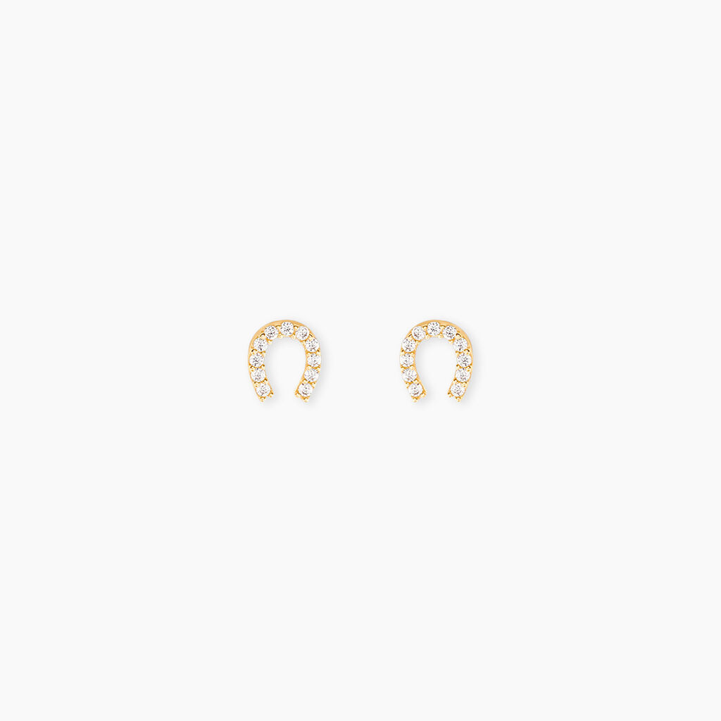 Boucles D'Oreilles Puces Bartholomaus Or Jaune Oxyde De Zirconium - Puces Femme | Marc Orian